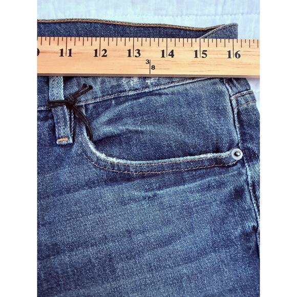 Frame Denim Shorts Women's Sz 31 Blue Shiloh Distressed Cut Off Raw Hem Made USA - Picture 3 of 9